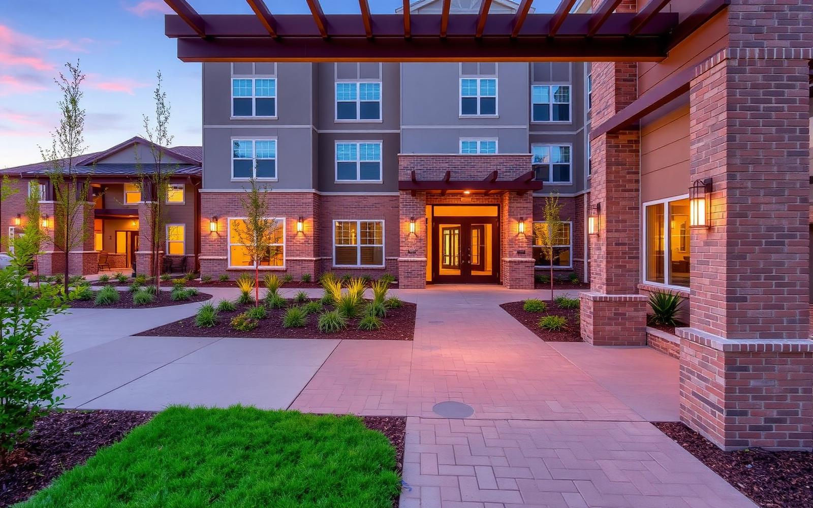 Apartment community exterior